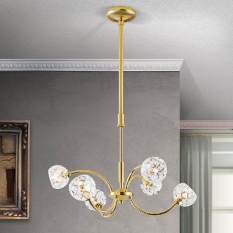 Pendule, Lustre suspendate - Lustra reglabila design modern de lux Maderno 6L aurie