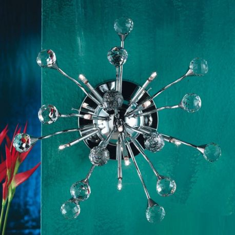 Aplice Cristal Swarovski - Aplica perete cristal Swarovski Spectra design modern de lux GALAXY 9L crom