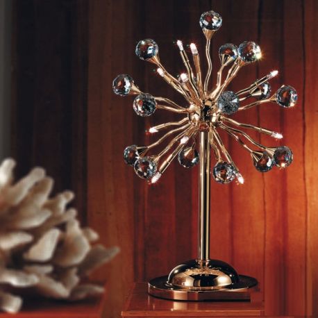 Veioze, Lampadare Cristal - Veioza cristal Swarovski Spectra design modern de lux GALAXY 12L auriu