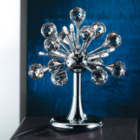 Veioze, Lampadare Cristal - Lampa de masa cristal Swarovski Spectra design modern de lux GALAXY 9L crom
