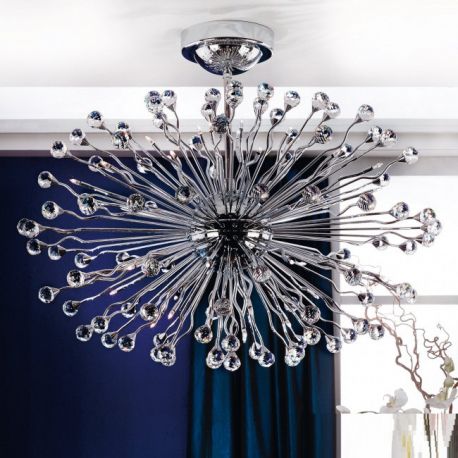 Lustre Cristal Swarovski - Lustra cristal Swarovski Spectra design modern de lux GALAXY 42L crom