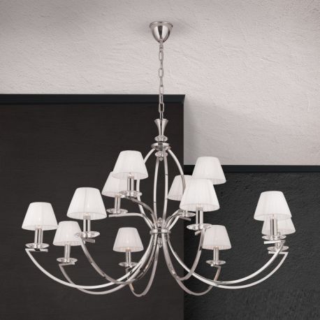 Candelabre, Lustre - Candelabru cristal Swarovski elegant de lux Avala 12L nickel plated