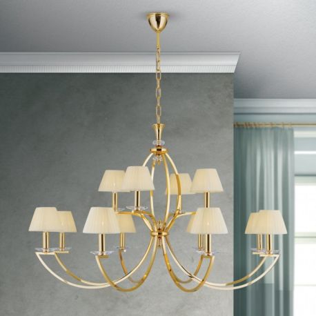 Candelabre, Lustre - Candelabru cristal Swarovski elegant de lux Avala 12L 24K gold plated