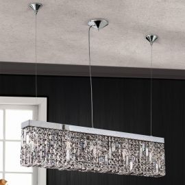 Lustre Cristal Asfour - Lustra suspendata cristal Asfour design modern de lux Ring 90cm chrome plated