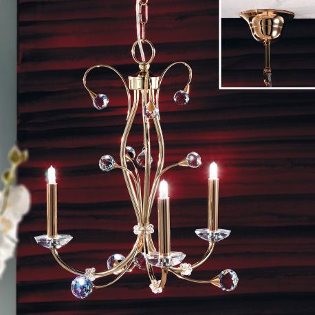 Candelabre, Lustre - Candelabru elegant de lux cristal Swarovski Eremitage 3L 24K gold