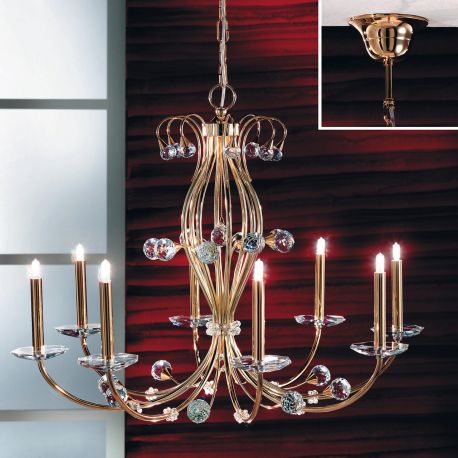 Candelabre, Lustre - Candelabru elegant de lux cristal Swarovski Eremitage 8L 24K gold