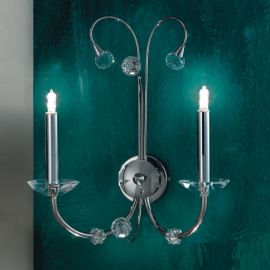 Aplice, corpuri de iluminat pentru pereti - Aplica de perete eleganta de lux cristal Swarovski Eremitage satin chrome