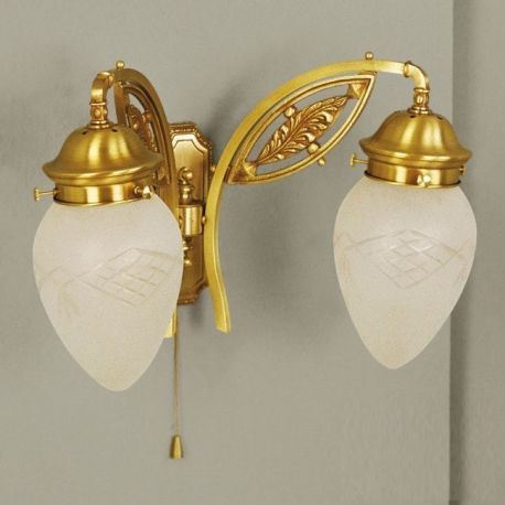 Aplice, corpuri de iluminat pentru pereti - Aplica eleganta cu 2 brate design LUX Budapest, bronz