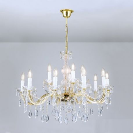 Iluminat interior - Candelabru stil clasic cu 15 brate Marie Claire auriu