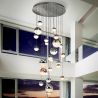 LUSTRA XXL cu 27 pendule LED, H-500cm, DIMABILA prin BLUETOOTH Sphere