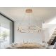 Pendule, Lustre suspendate - Lustra LED suspendata design ultra-modern, dimabila cu telecomanda, 80cm Colette auriu roze
