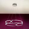 Lustra LED suspendata design ultra-modern, dimabila cu telecomanda, 60cm Colette crom