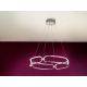 Pendule, Lustre suspendate - Lustra LED suspendata design ultra-modern, dimabila cu telecomanda, 60cm Colette crom