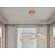 Pendule, Lustre suspendate - Lustra LED suspendata design ultra-modern, dimabila cu telecomanda, 60cm Colette auriu roze