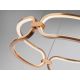 Pendule, Lustre suspendate - Lustra LED suspendata design ultra-modern, dimabila cu telecomanda, 60cm Colette auriu roze