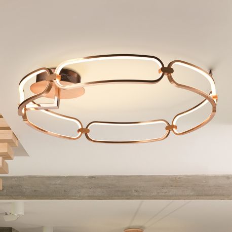 Lustre aplicate - Lustra LED aplicata design ultra-modern, dimabila cu telecomanda, 80cm Colette auriu roze