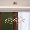 Lustra LED design ultra-modern, dimabila cu telecomanda, Molly auriu roze 80cm