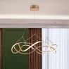 Lustra LED design ultra-modern, dimabila cu telecomanda, Molly auriu roze 80cm