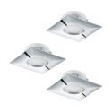 Set de 3 Spoturi LED incastrabile PINEDA crom