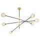 Candelabre, Lustre - Lustra moderna cu 6 surse de lumina SOLEN 6 BK/GO