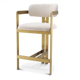 Scaune - Scaun bar design LUX Donato Counter Stool, boucle crem