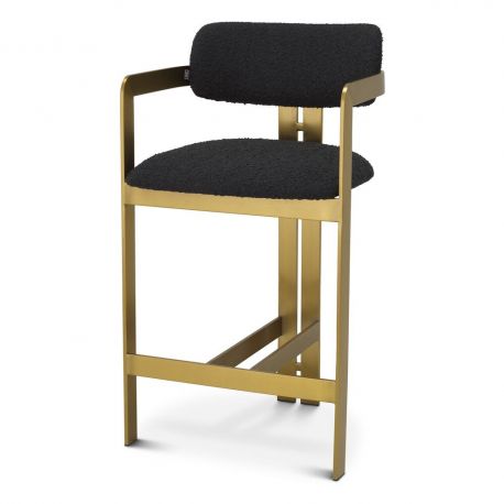 Scaune - Scaun bar design LUX Donato Counter Stool, boucle negru