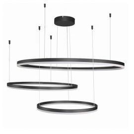 Corpuri de iluminat Lustre pentru casa scarii - Lustra LED XXL suspendata design modern circular geometric Halo BK