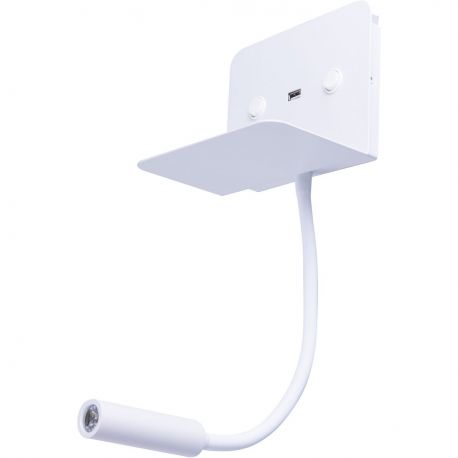 Aplice, corpuri de iluminat pentru pereti - Aplica LED ambientala cu reader LED directionabil Vera alba