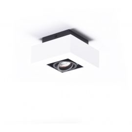 Spoturi tavan fals - Spot aplicat directionabil de tavan/plafon NIKEA 1 GU10 alb/negru