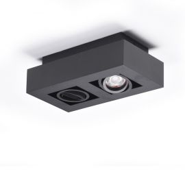 Spoturi tavan fals - Spot aplicat directionabil de tavan/plafon NIKEA 2 GU10 negru