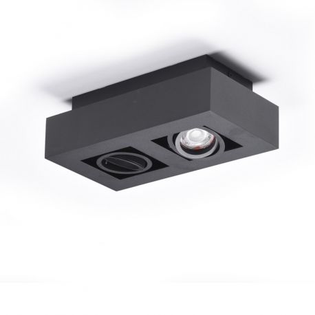 Spoturi tavan fals - Spot aplicat directionabil de tavan/plafon NIKEA 2 GU10 negru