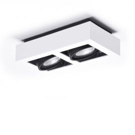 Spoturi tavan fals - Spot aplicat directionabil de tavan/plafon NIKEA 2 ES111 alb/negru