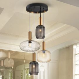 Pendule, Lustre suspendate - Lustra moderna dimabila cu 4 pendule Norma