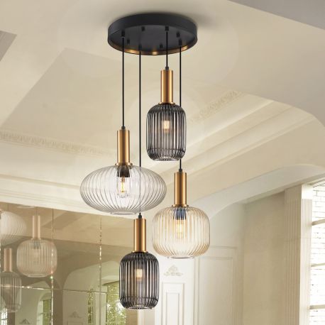 Pendule, Lustre suspendate - Lustra moderna dimabila cu 4 pendule Norma