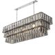 Candelabre, Lustre - Lustra suspendata design LUX Amazone Rectangular, nickel/ sticla fumurie