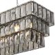Candelabre, Lustre - Lustra suspendata design LUX Amazone Rectangular, nickel/ sticla fumurie