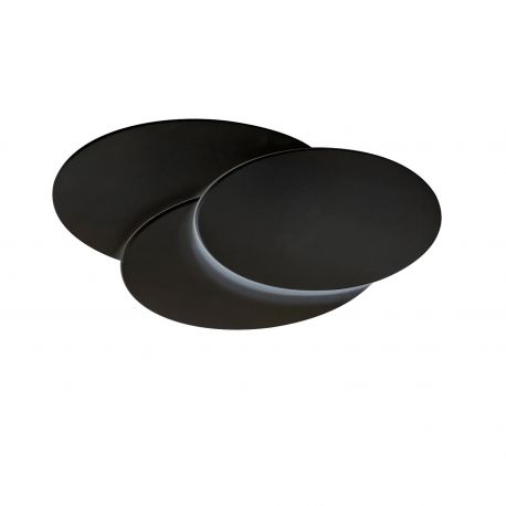 Aplice, corpuri de iluminat pentru pereti - Aplica de perete LED ambientala CLOVER OVAL neagra