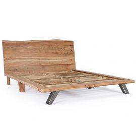 Paturi - Pat din lemn design unicat industrial DOUBLE BED ARON