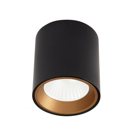 Plafoniere cu spoturi, Spoturi aplicate - Spot aplicat LED design minimalist TUB negru/auriu
