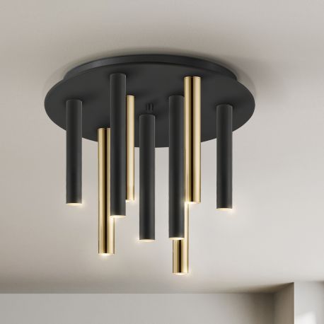 Lustre aplicate - Lustra LED dimabila aplicata design modern Varas negru/auriu