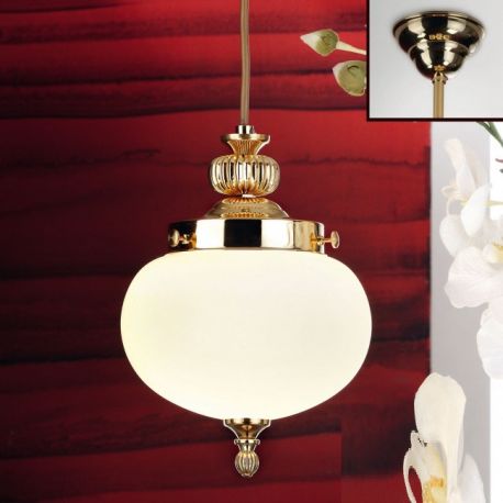 Pendule, Lustre suspendate - Pendul elegant stil clasic Nostalgie 18cm alama lucios/champagne