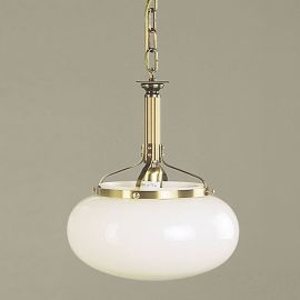 Pendule, Lustre suspendate - Pendul elegant stil clasic Nostalgie 33cm alama antique/opal lucios