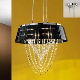 Pendule, Lustre suspendate - Lustra eleganta design modern Malta crom/negru