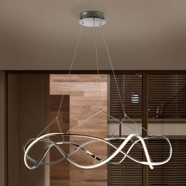 Pendule, Lustre suspendate - Lustra LED dimabila cu telecomanda design XL ultra-modern Molly crom 110cm