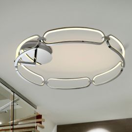 Lustre aplicate - Lustra LED dimabila cu telecomanda design ultra-modern 80cm Colette crom