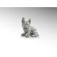 Statuete - Figurina decorativa caine buldog Bull Frances argintie