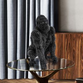Figurina design decorativ Gorila BLACK small