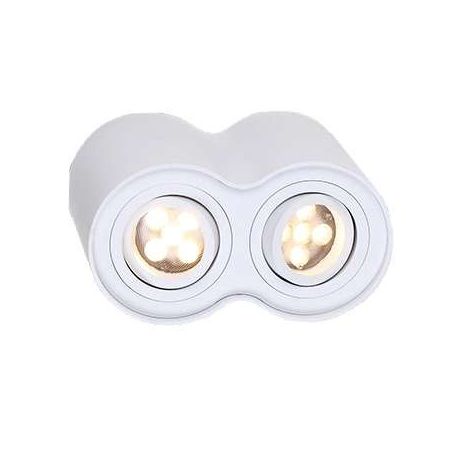 Plafoniere cu spoturi, Spoturi aplicate - Plafoniera aplicata alba cu 2 spoturi, BASIC ROUND II WH