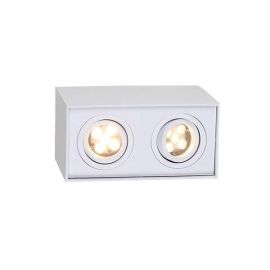 Plafoniere cu spoturi, Spoturi aplicate - lafoniera aplicata alba cu 2 spoturi, dim.19x12,5cm, BASIC SQUARE II WH