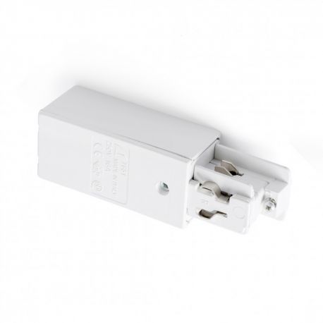 Accesorii iluminat - Accesoriu, Capat dreapta alb, electrificat pentru sina Faro 3 PHASE TRACK
